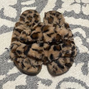 Leopard print slides